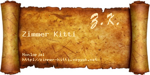 Zimmer Kitti névjegykártya